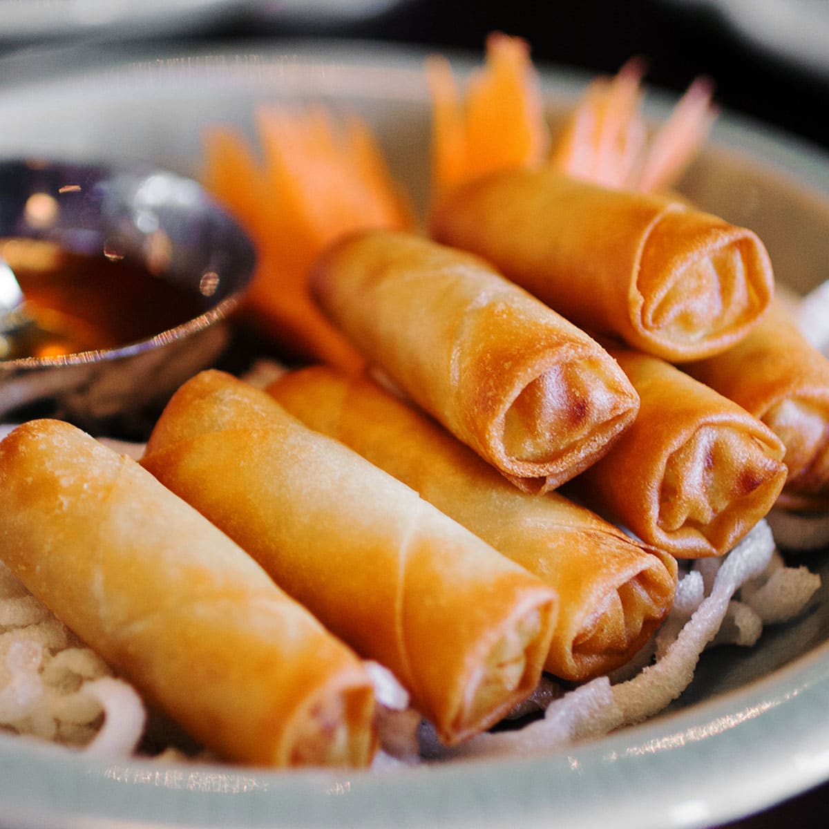 When uncooked, lumpia can be packed in tightly sealed freezer bags and frozen for up to 3 months. When the time comes to cook them, you don't need to defrost them first
