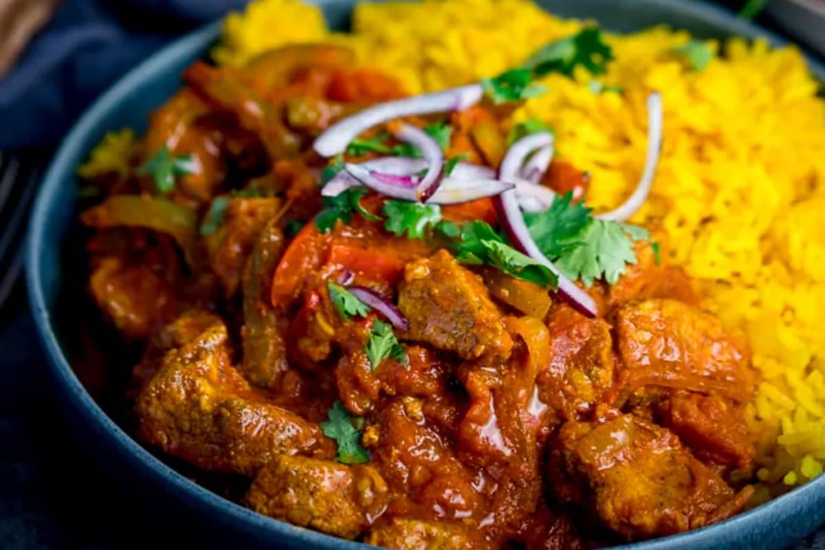 Jalfrezi indian curry is considered to be one of the hotter curries served by Indian restaurants.