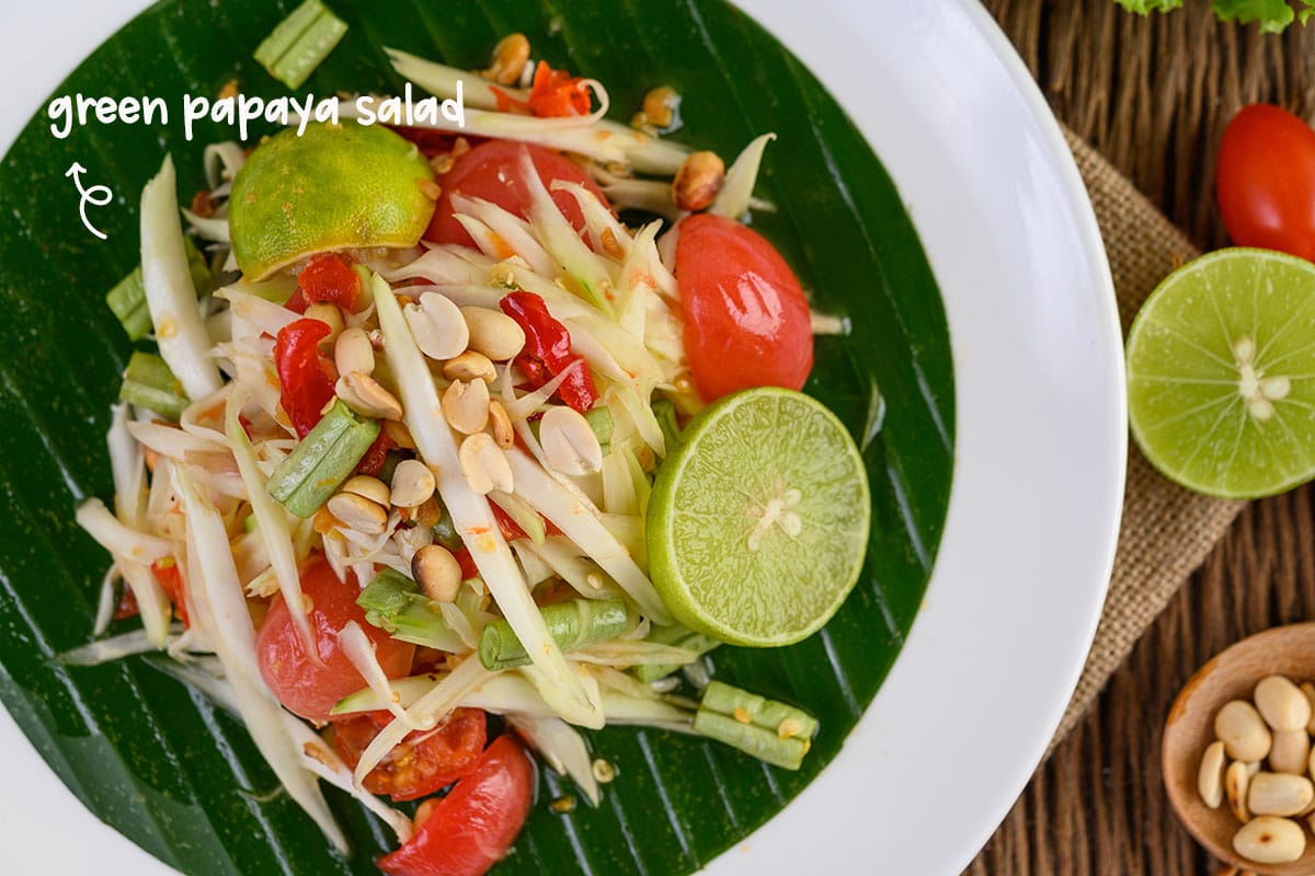 What you serve with pad Thai is very much down to individual taste. My family enjoys it with a light Thai green papaya salad.