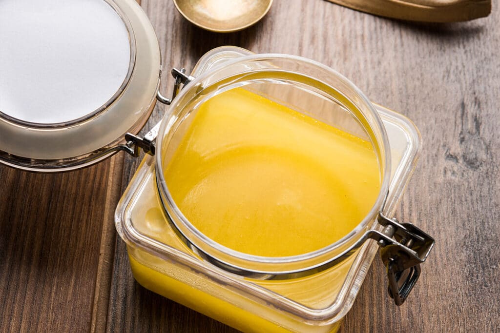 You can keep clarified butter for up to 6 months using an airtight container at room temperature. However, it can be kept for more than a year if stored in the fridge.