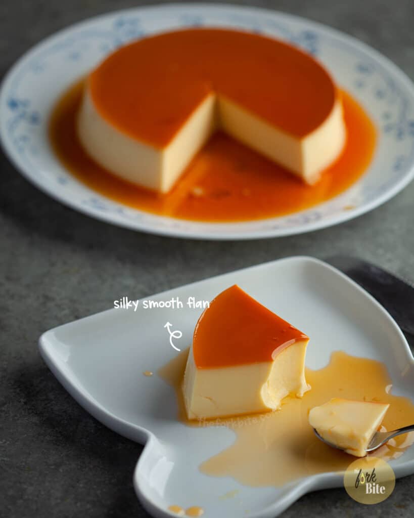 Prepping flan for the freezer is quick and easy. The one thing to bear in mind is that flan contains fat, which freezes lower than other baked items.