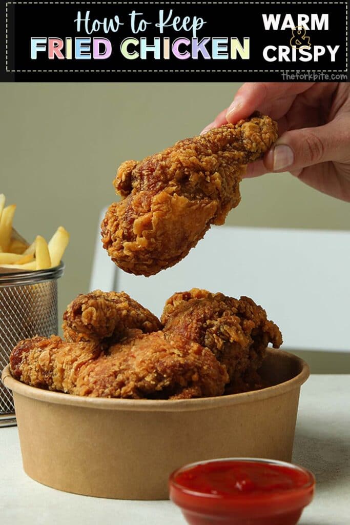 When you are cooking a lot of crispy chicken, you will need to cook it in batches and keep each batch as crunchy as it came out of the frier.