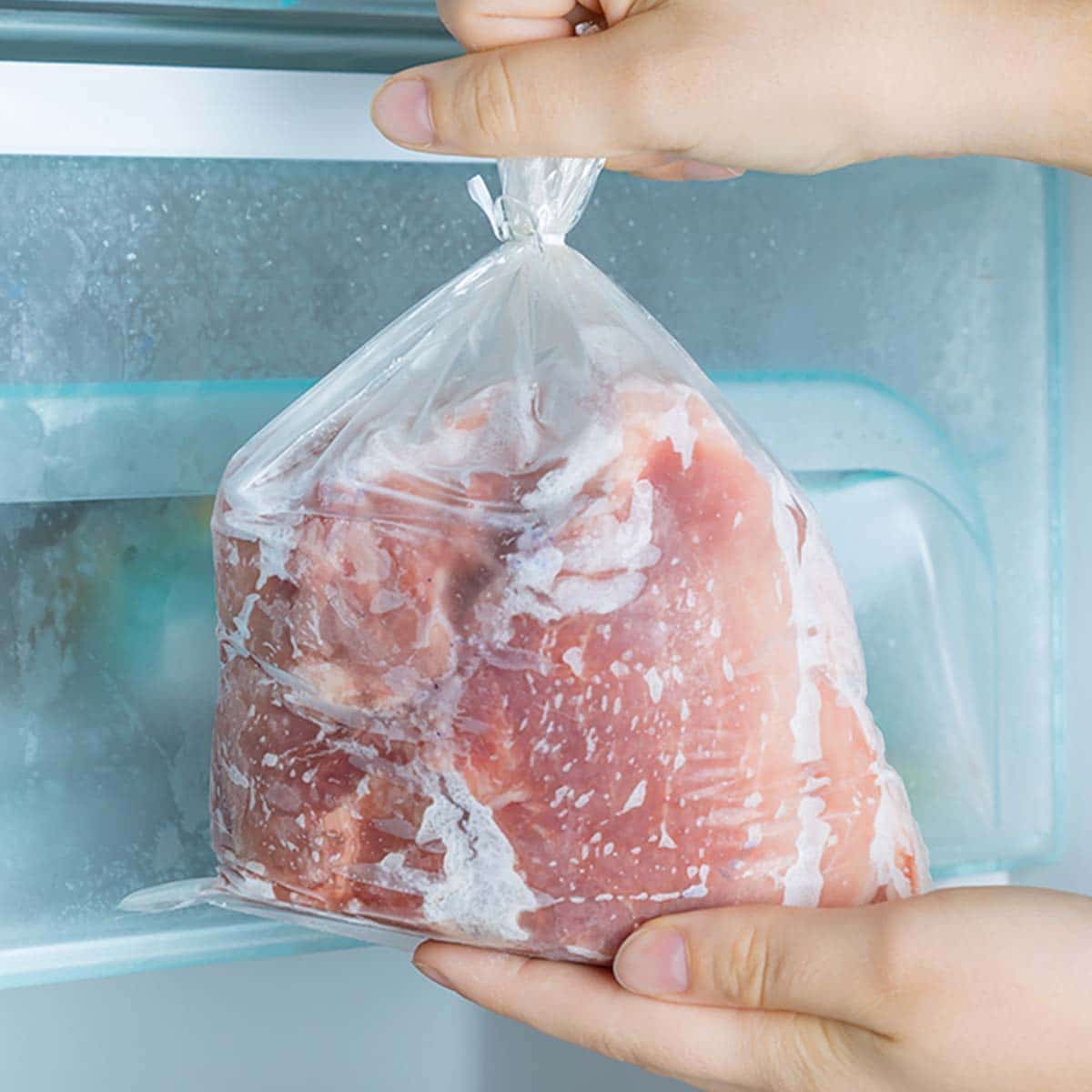 This method involves completely submerging the chicken in a bowl of cold water. By the way, whenever you use water to defrost food, it should be potable (safe to drink).