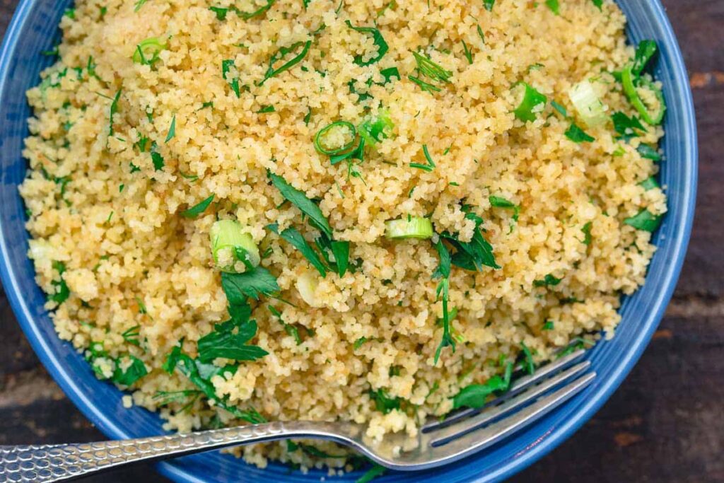 This Couscous is easy and quick, which is good for people who are always pressed for time. It is wonderful to have saucy dishes and beef stews.