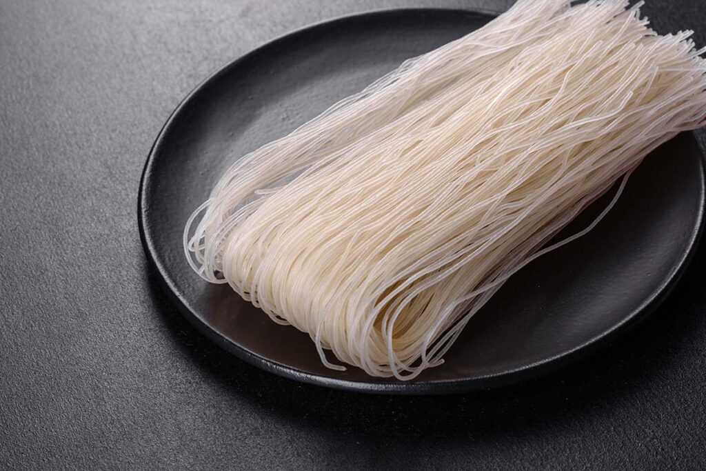 In Asia, where rice noodles are a popular ingredient in many dishes, you can buy both fresh or dried ones. Here in the US, the type you see most commonly is the dried variety. You can find them in the refrigerated section of many Asian grocery stores.