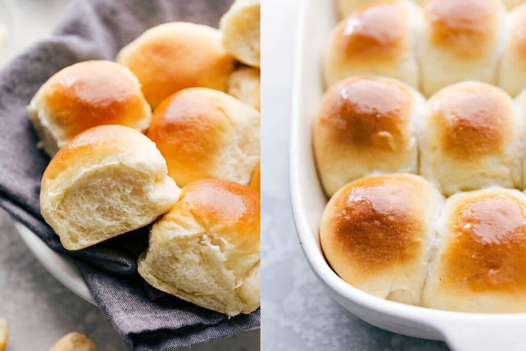 Another option is a buttery, pillowy-soft dinner roll. This will be a suitable carrier of the herby gravy. Dipping it into the thick gravy will soak it up.