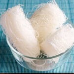 If you love rice noodles as much as I do, you’ll be pleased to hear that you can make them in advance. Storing them is quick as they remain nice and fresh – something I will explain fully in a moment.