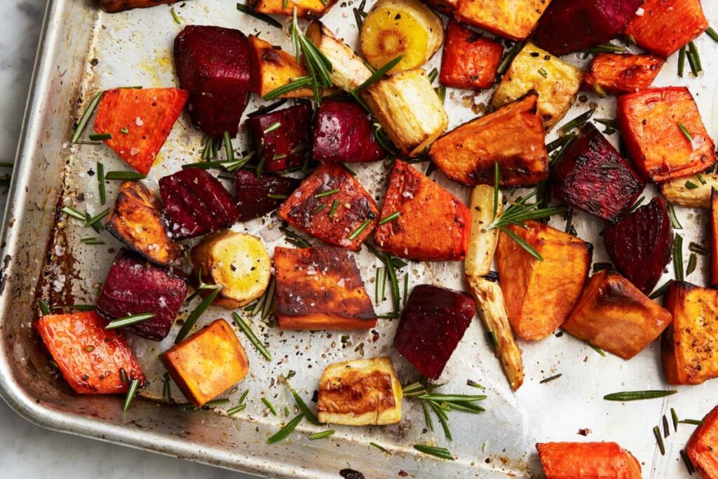 Root vegetables are sweet when roasted to perfection. Carrots, sweet potatoes, parsnips, and turnips can caramelize and even act as flavor vehicles. They will be suitable partners for your beef stew.