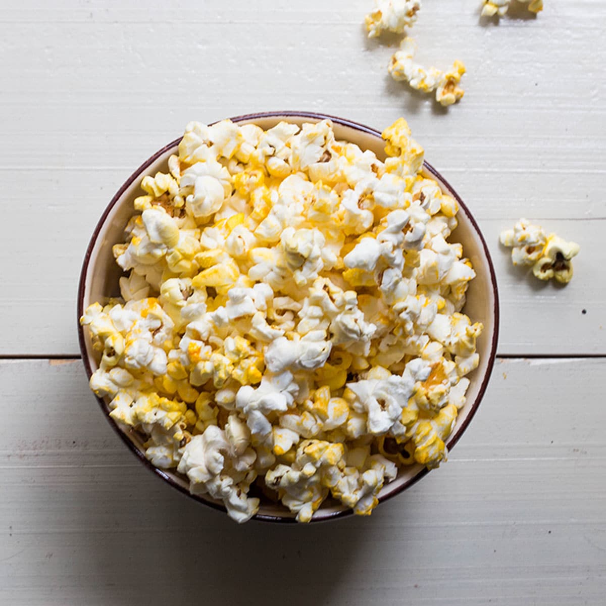 Prevent this by using a well-vented lid or leaving the pan slightly open to give you light and crispy popcorn instead of chewy popcorn. 