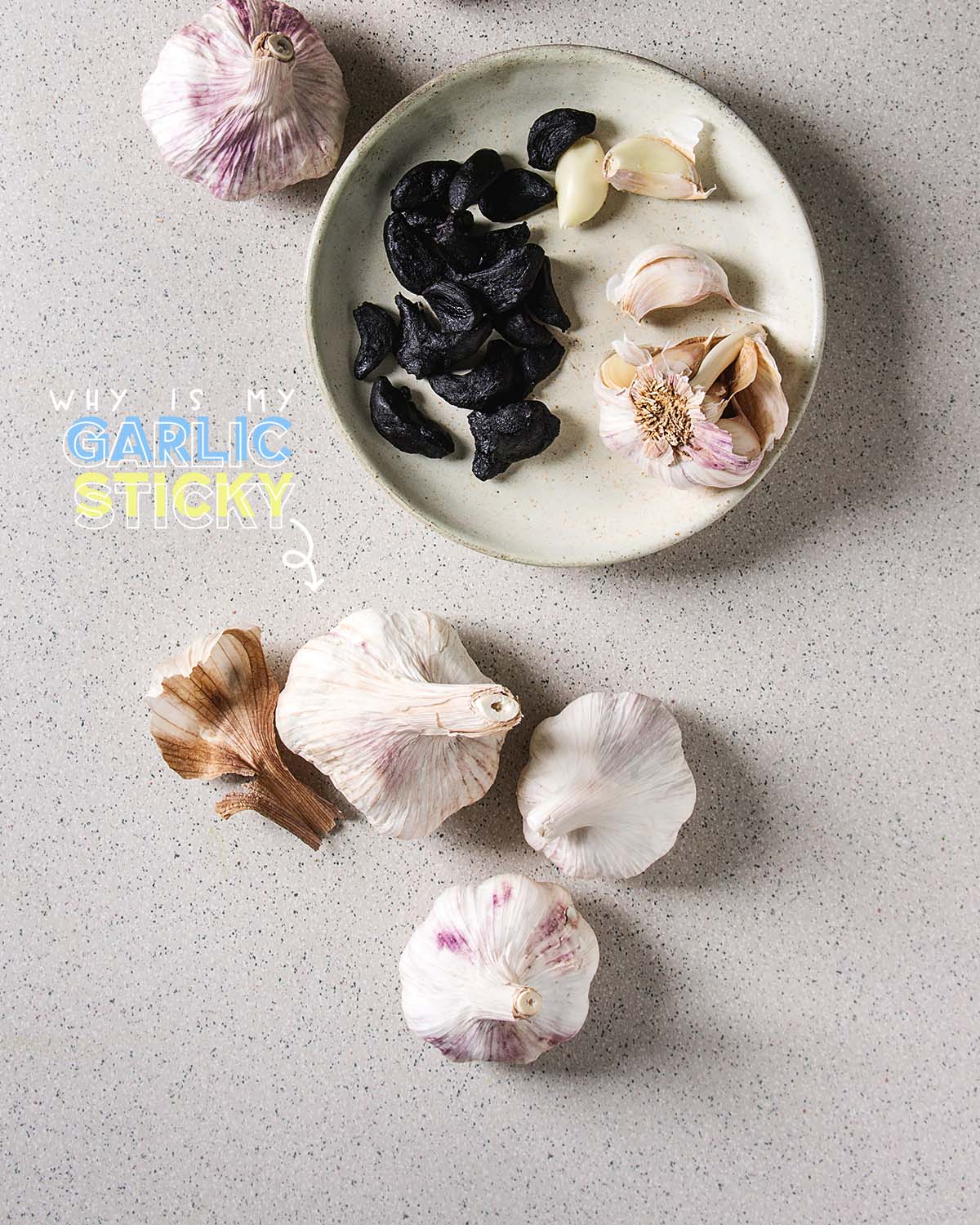 Garlic is sticky by nature. That signature stickiness results from so many factors, ranging from the type of garlic to its growing environment.