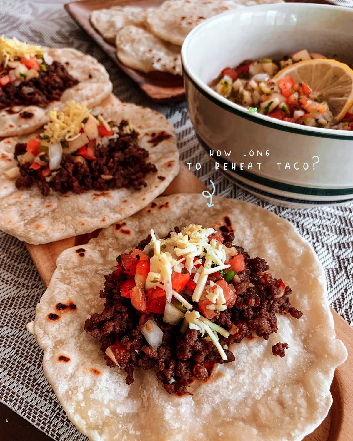 Timing is crucial when you reheat taco meat to prevent overcooking and drying. In general, it's best to reheat the meat for about 10 minutes over low heat.