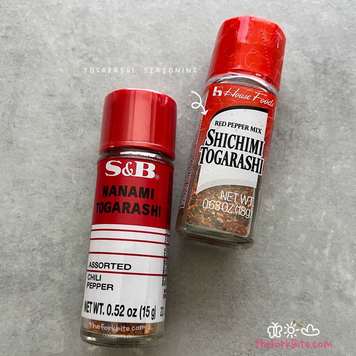 Despite having similar ingredients, the proportions are slightly different. Chili pepper is more dominant than other spices in Shichimi togarashi, in contrast to Nanami togarashi, which is more balanced. 