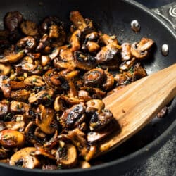 This Texas Roadhouse mushrooms are sautéed with garlic and butter until they are soft and then simmered in a delicious steak sauce.
