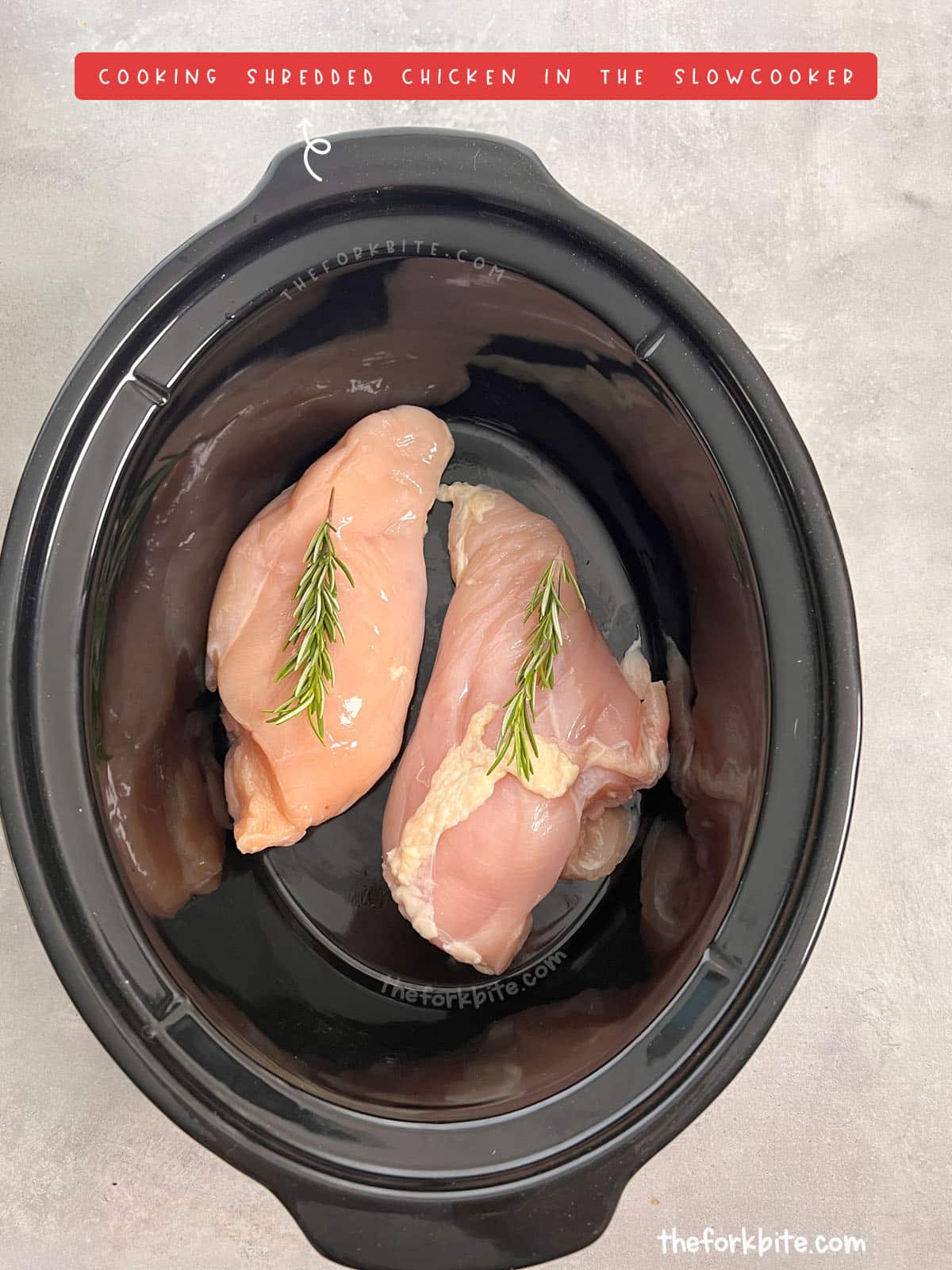 Arrange chicken into a single layer in the bottom of your slow cooker allowing the chicken to cook evenly on all sides. Avoid overlapping the chicken pieces because this will result in uneven cooking.