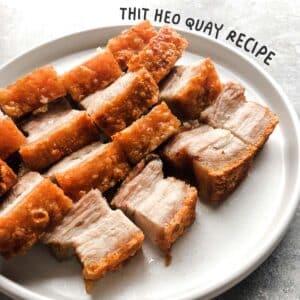 Get ready to experience the essence of Vietnamese cuisine with this delicious Thit Heo Quay recipe! The tender pork belly is seasoned and baked just right, making for juicy and flavorful meat in every bite.