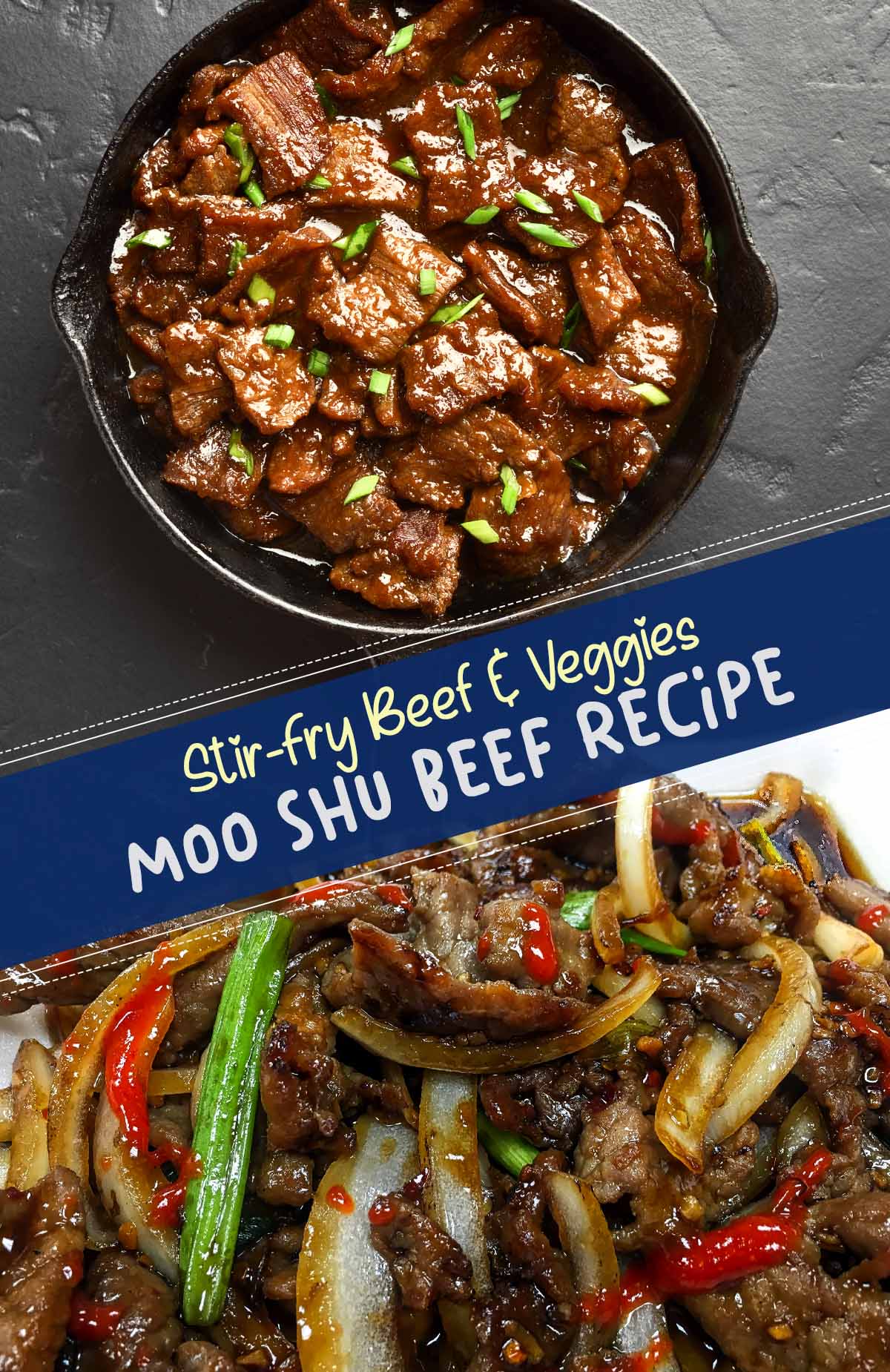 Moo Shu Beef is a classic Chinese dish featuring tender slices of marinated beef stir-fried with a colorful mix of vegetables and a delicious, savory hoisin sauce.