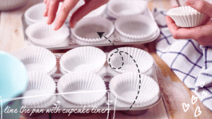 Lining cupcake pan for Tiramisu Cupcakes preparation