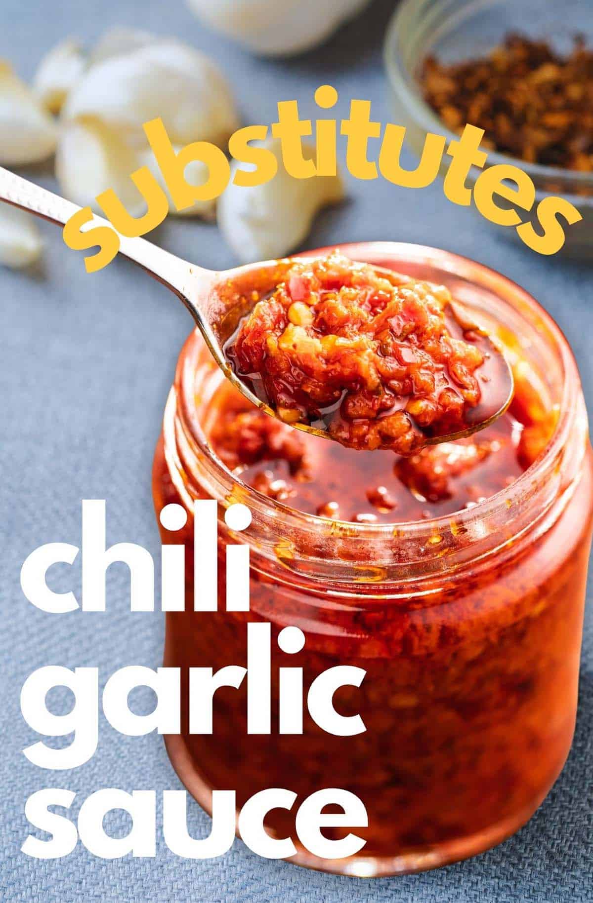 Variety of Chili Garlic Sauce Substitute alternatives on a kitchen table