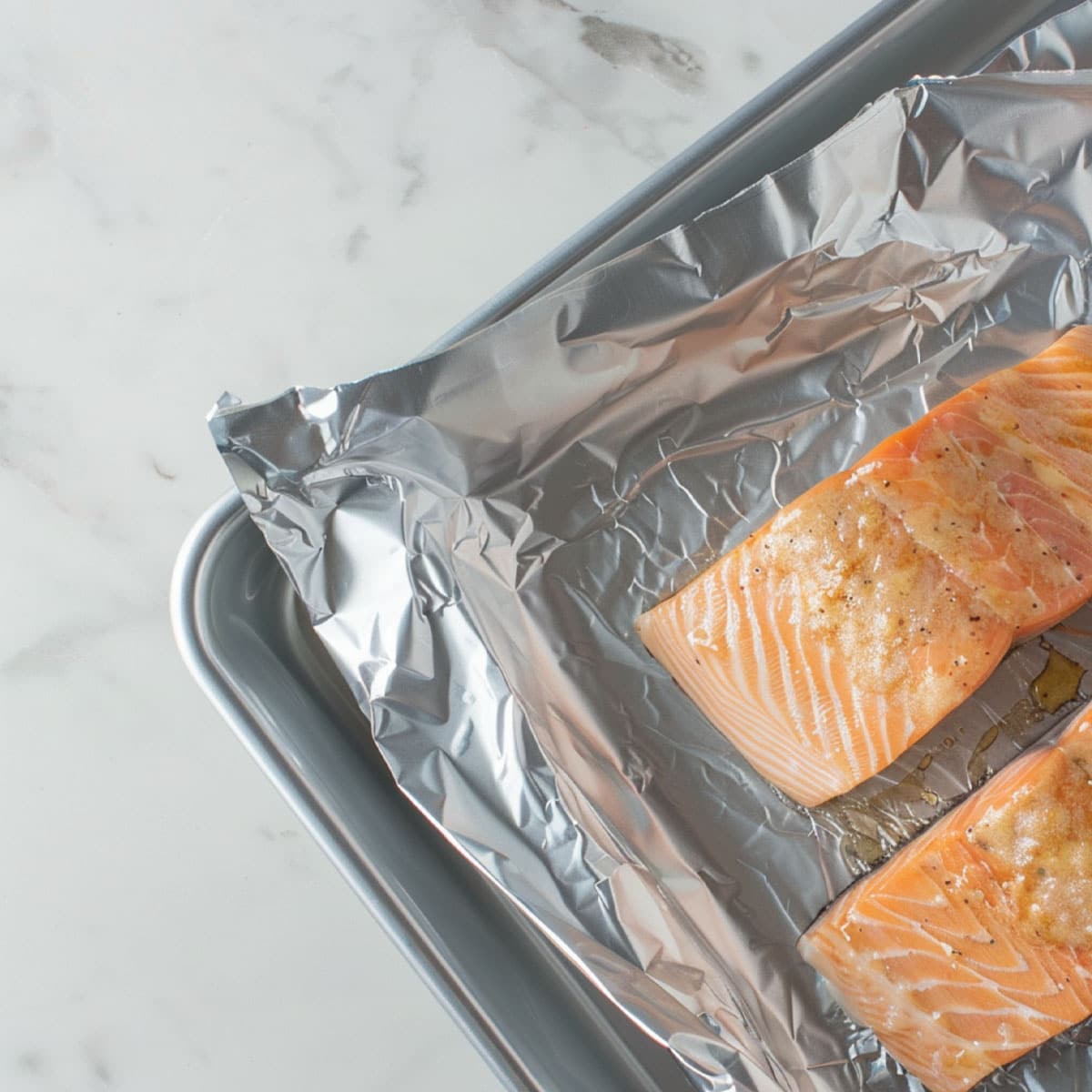 Perfectly reheated honey glazed salmon with a glistening, caramelized glaze and crispy edges.