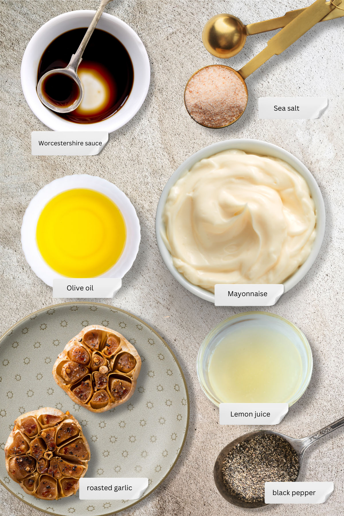 Roasted garlic, olive oil, lemon, mayonnaise – the simple ingredients for delicious Roasted Garlic Aioli.